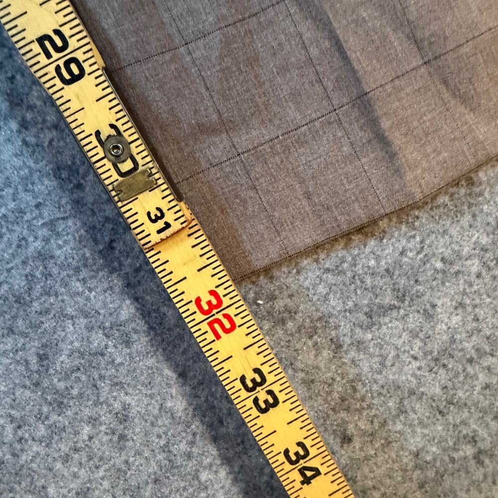 Perry Ellis Portfolio Essentials Slim Fit Tan Windowpane Dress Pants 31x32 NEW - Picture 8 of 10